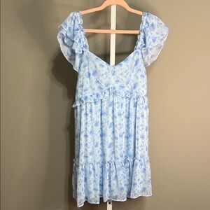 NWT‎ Altar’d State Bonnie Blue Floral Ruffle Dress XL Size 14